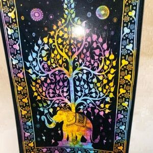 Colorful Elephant Tapestry Wall Hanging